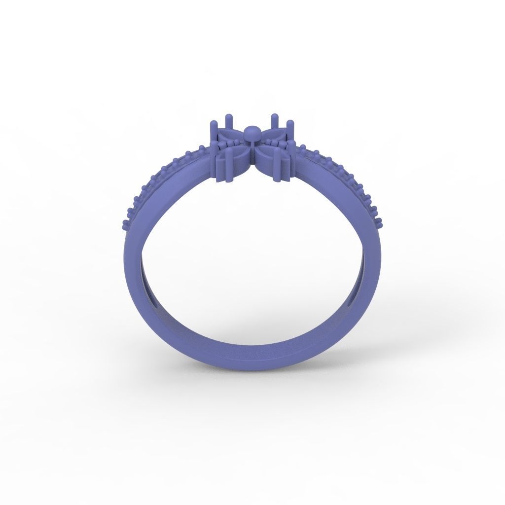 Women ring with rubies and diamonds 3dm stl 3D print model  3D print model_26