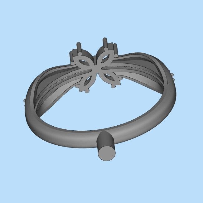 Women ring with rubies and diamonds 3dm stl 3D print model  3D print model_19