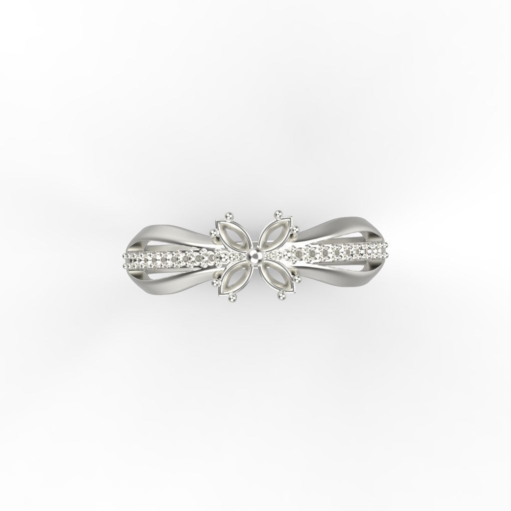 Women ring with rubies and diamonds 3dm stl 3D print model  3D print model_20