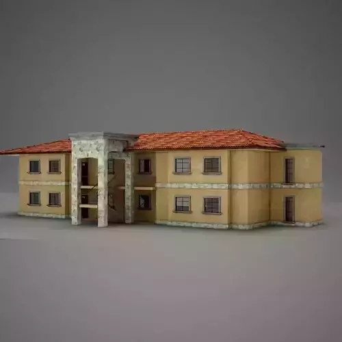 3D Tropical Latin Mexican Beach medium building Low-poly 3D model