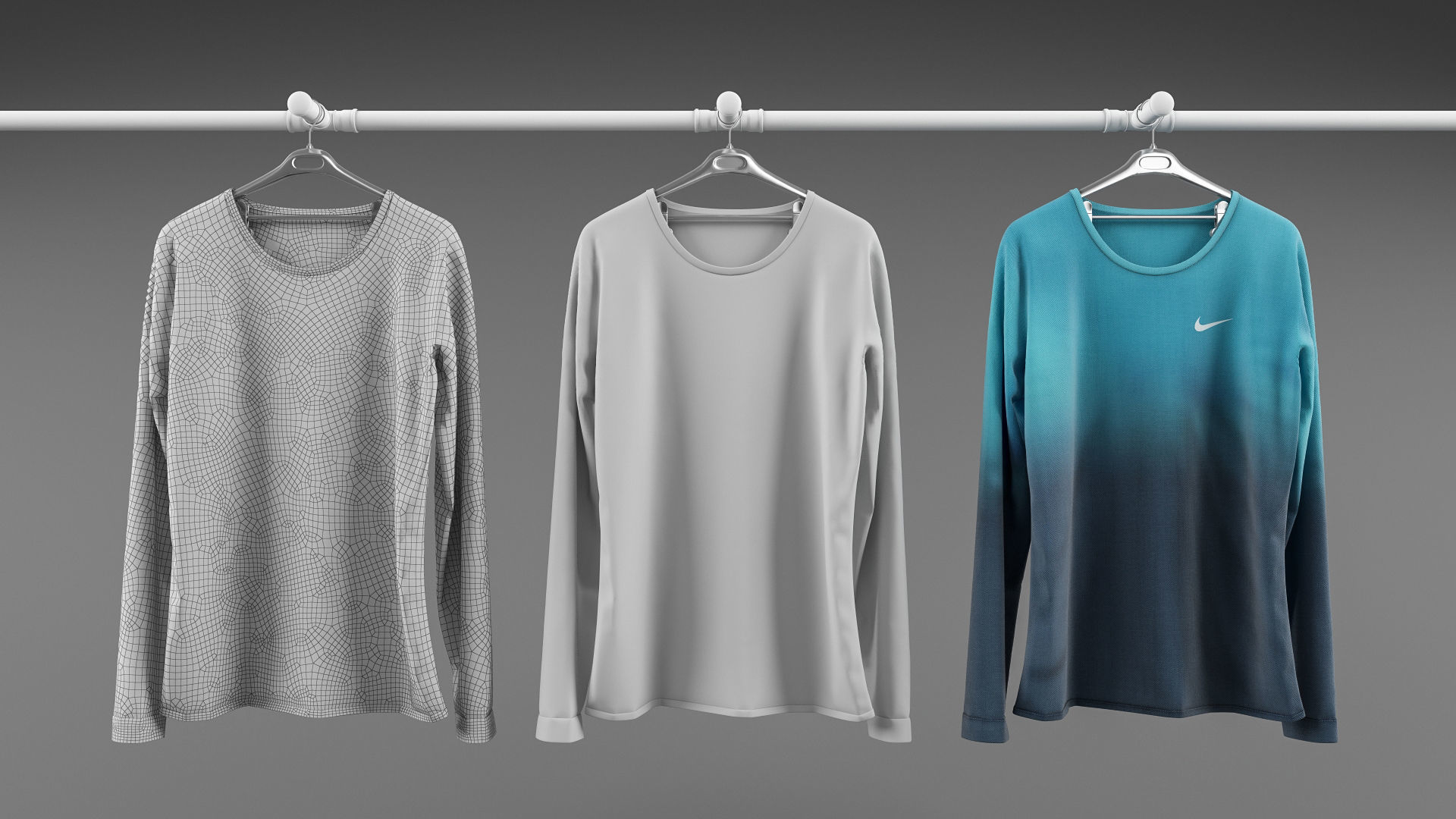 Long sleeve shirt collection 3D model_5