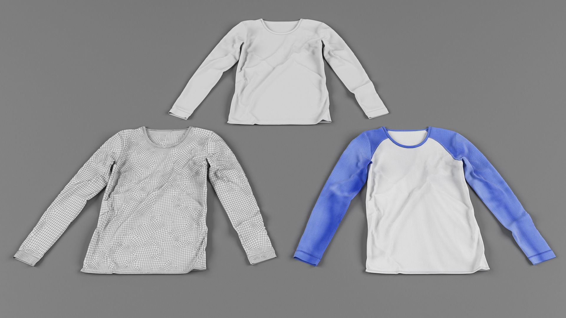 Long sleeve shirt collection 3D model_9