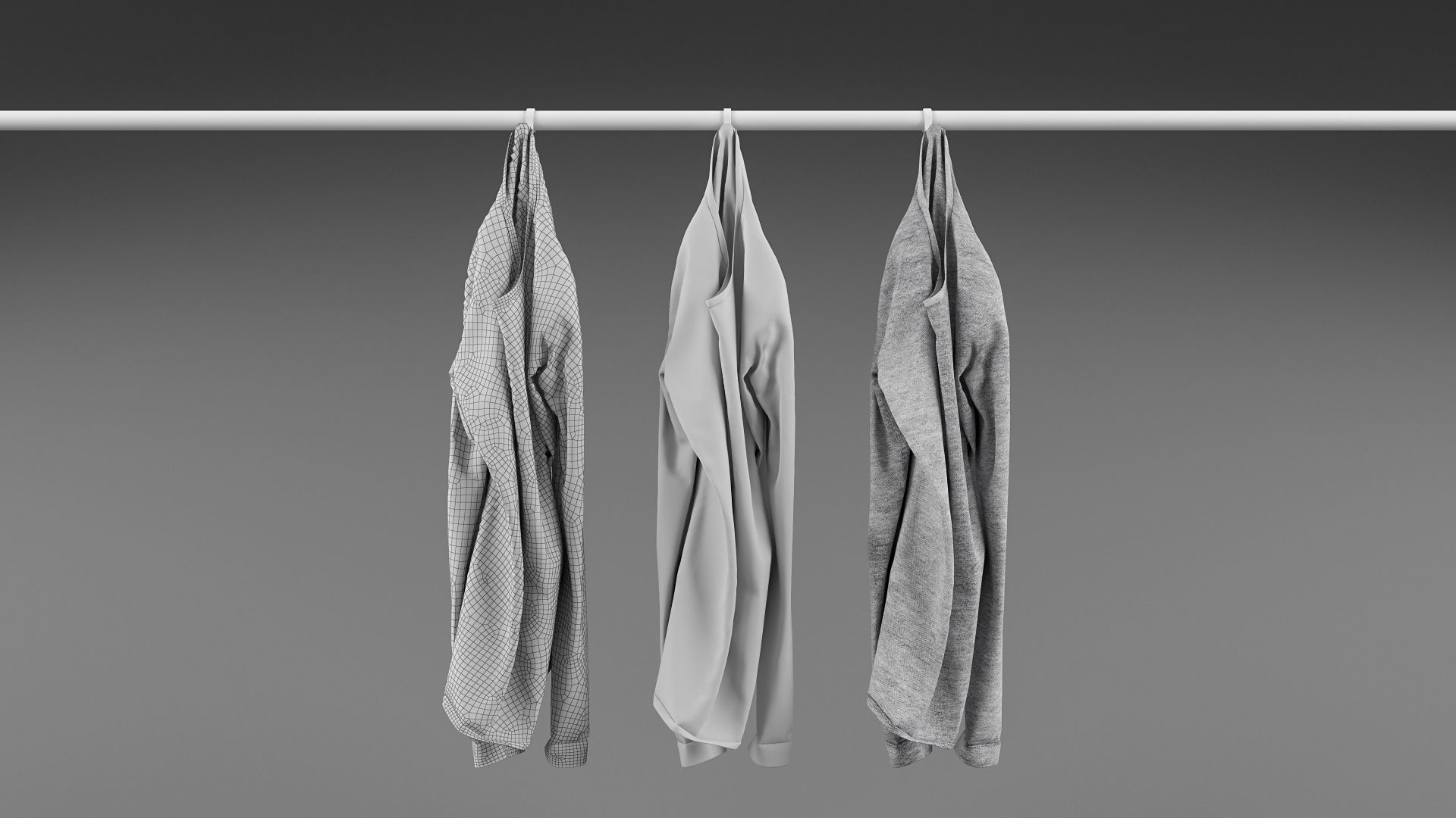 Long sleeve shirt collection 3D model_6