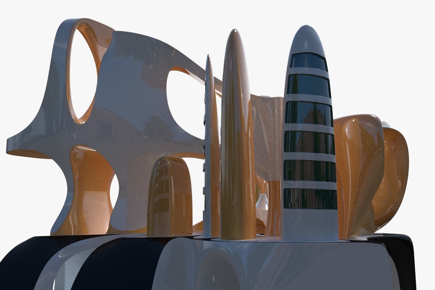 Sci-fi city 3D model_1