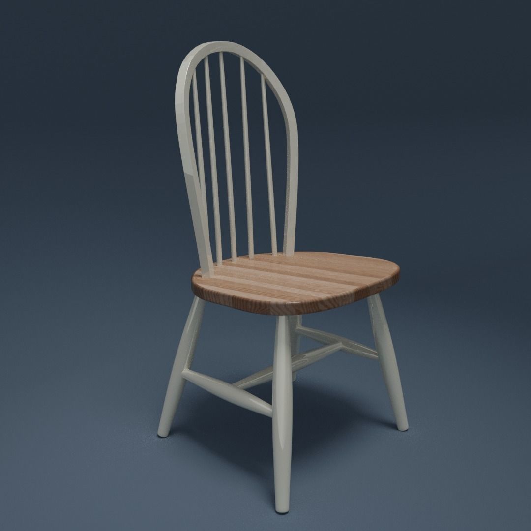 Country Style Timber Dining Set 3D model_6