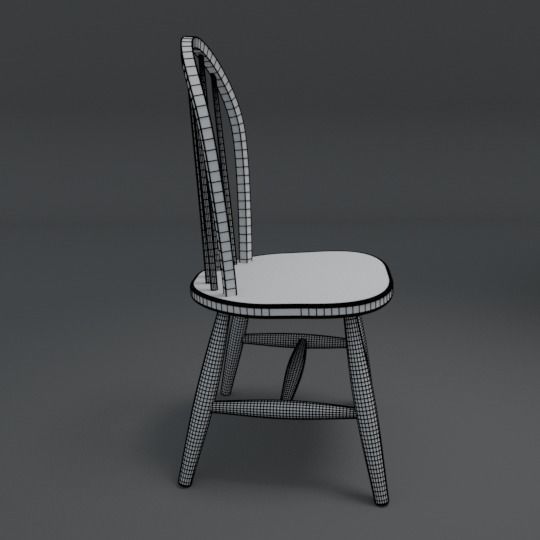 Country Style Timber Dining Set 3D model_3