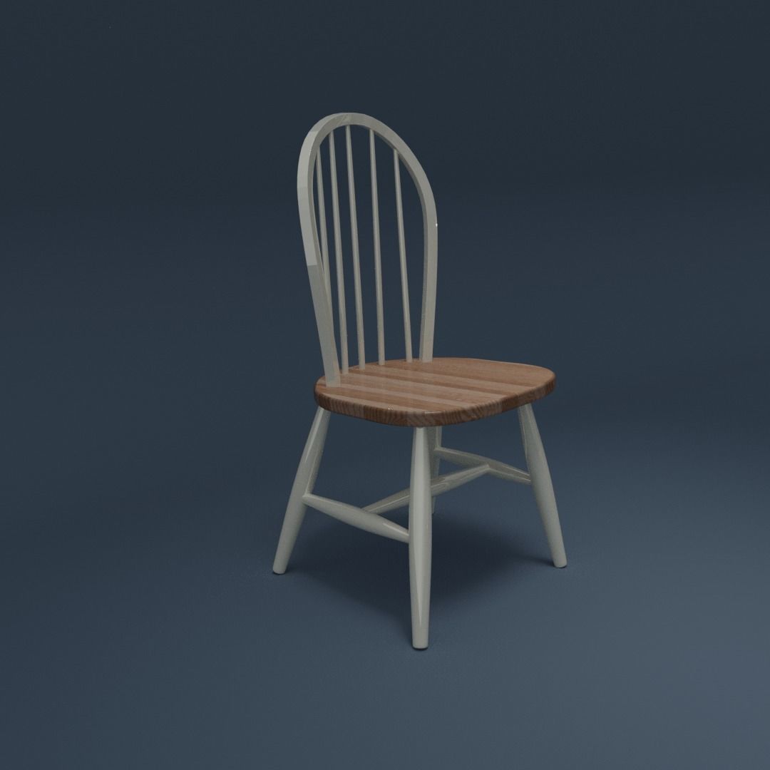 Country Style Timber Dining Set 3D model_5