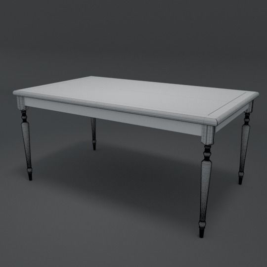 Country Style Timber Dining Set 3D model_4