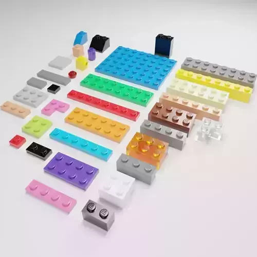 LEGO bricks collection - 35 pieces 3D model