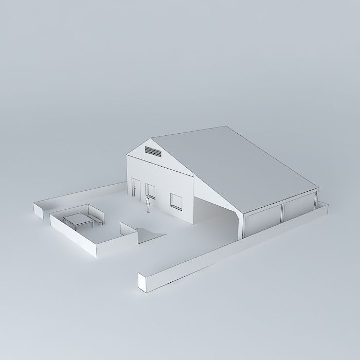 Model domu house with orange roof Free 3D model_4