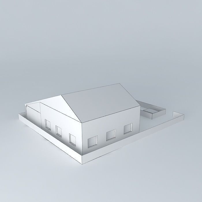 Model domu house with orange roof Free 3D model_3