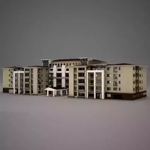 3D Modern Tropical Latin Mexican Beach Tower Hotel Hacienda 3D model