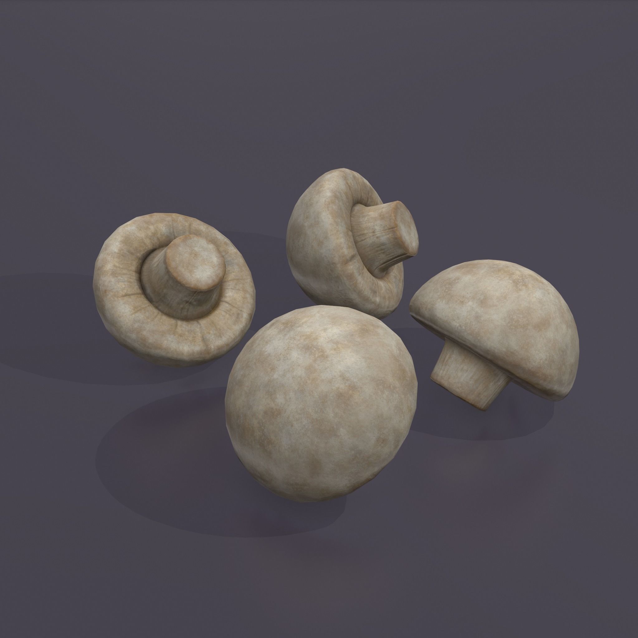 Mushrooms Low-poly 3D model_16