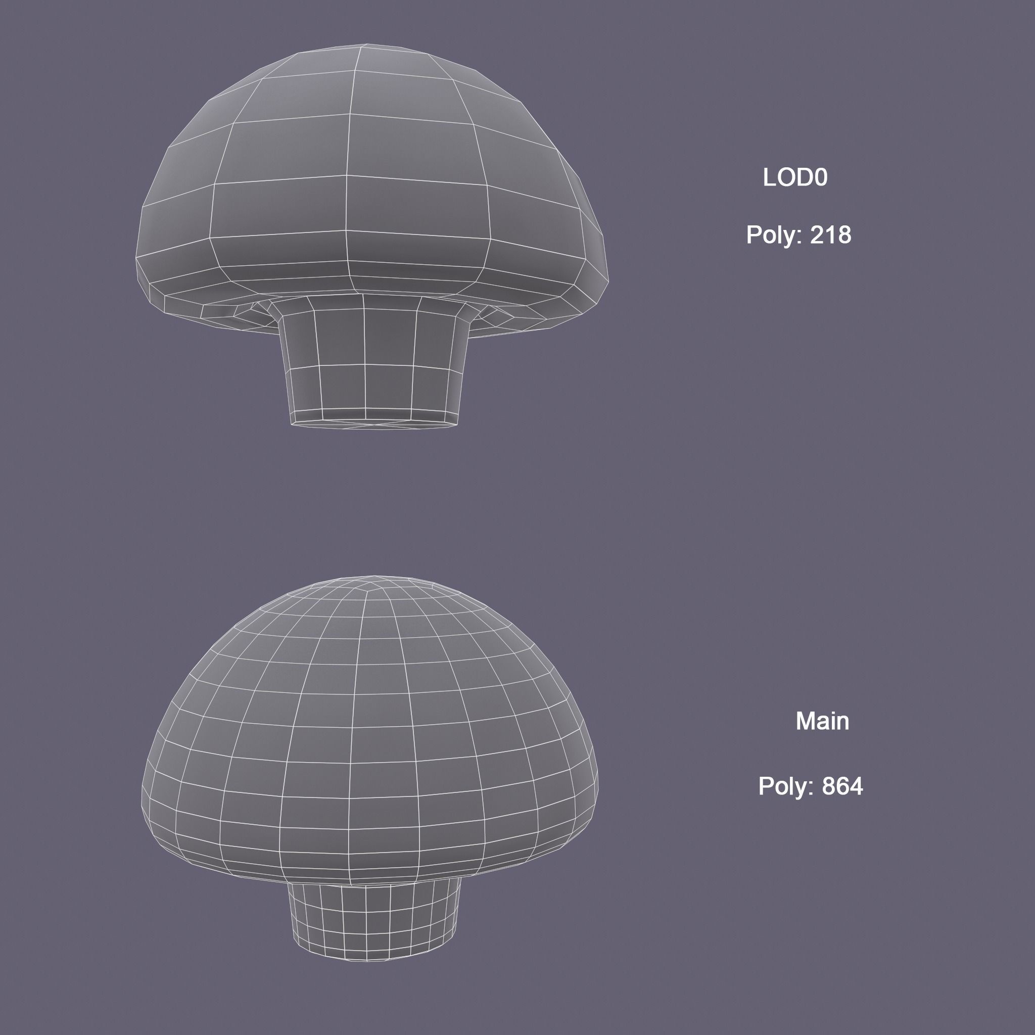 Mushrooms Low-poly 3D model_18