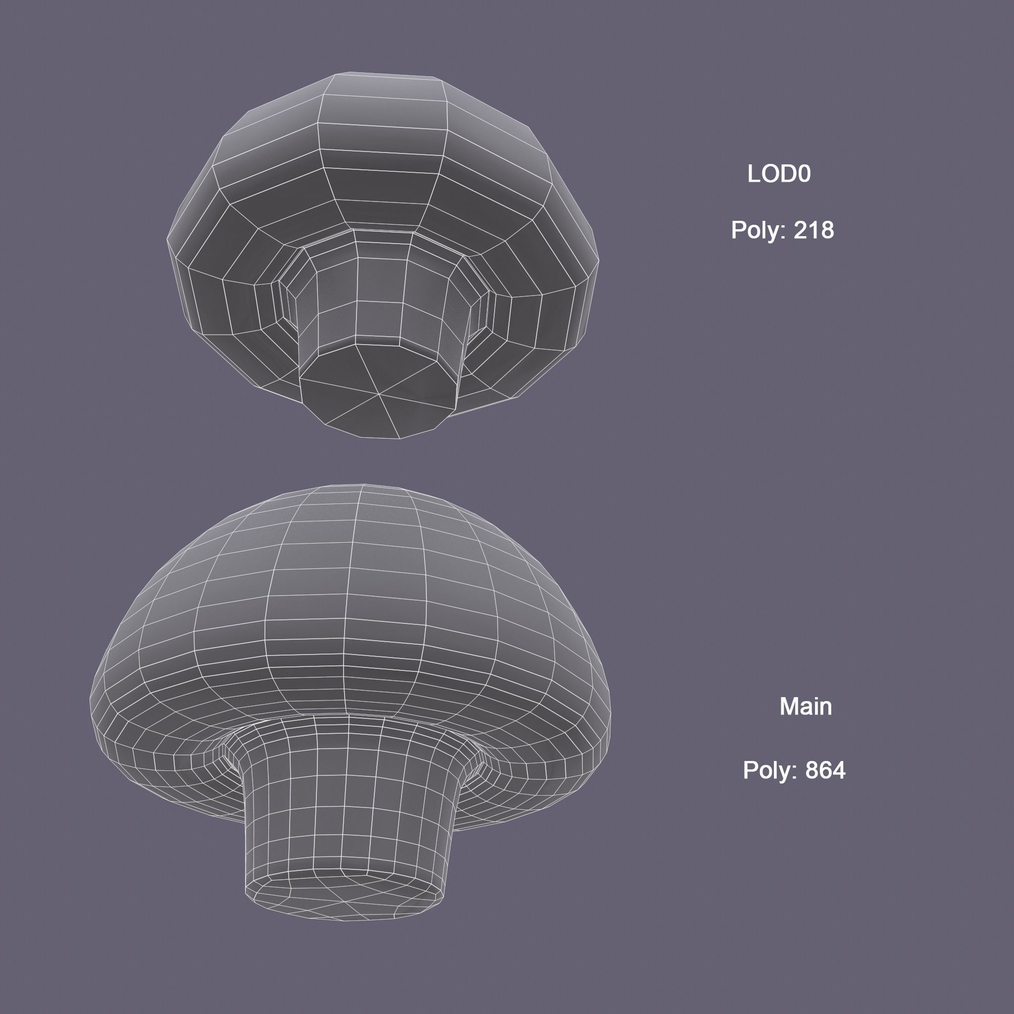 Mushrooms Low-poly 3D model_19