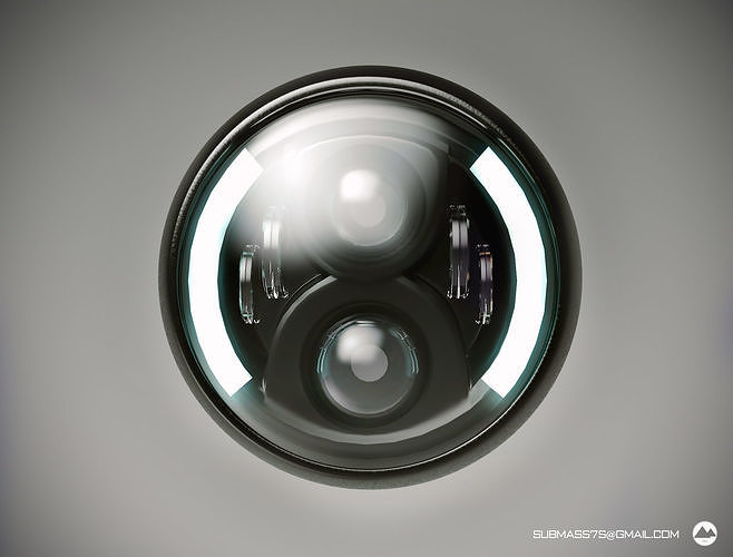 3d model 7 inch led headlight 3D model