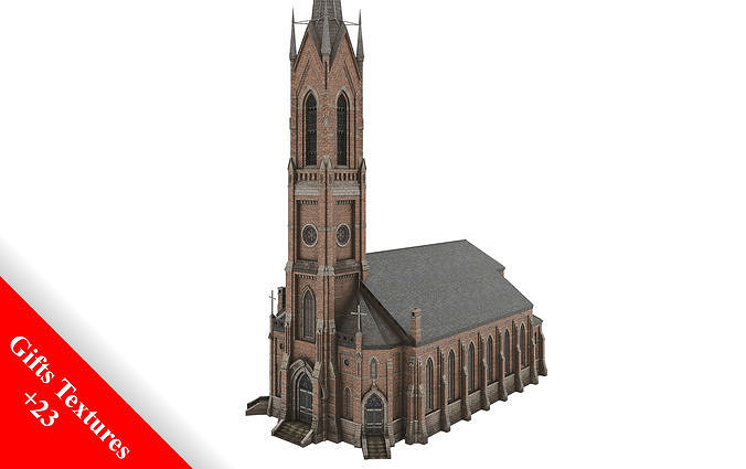 Church 01 Low-poly 3D model