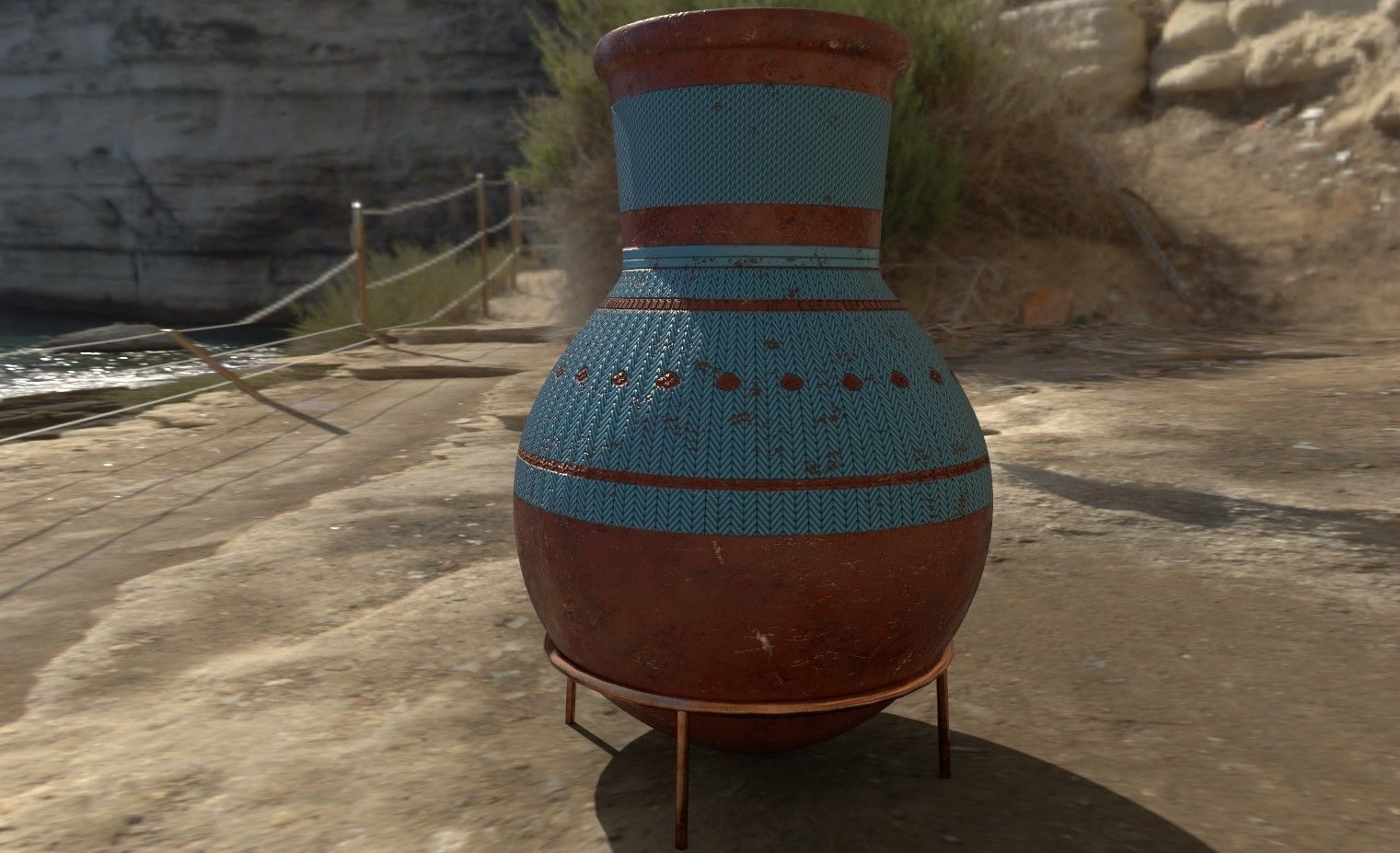 Egyptian Pot 02 Low-poly 3D model_2