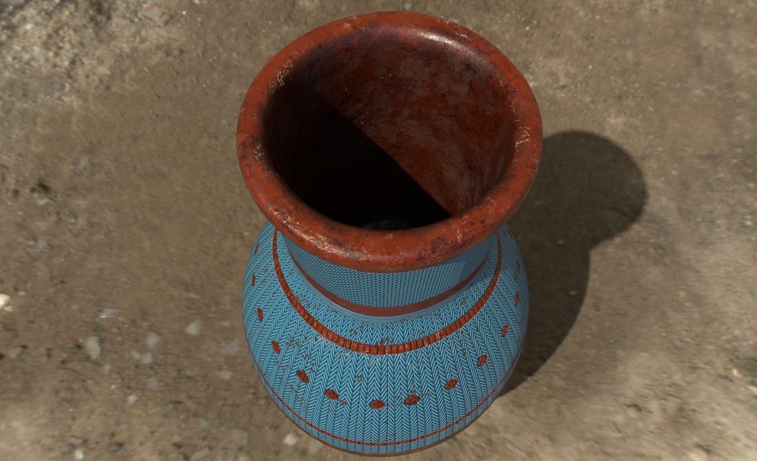 Egyptian Pot 02 Low-poly 3D model_4