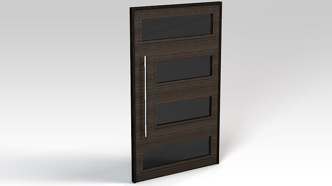 Dark wooden door 3D model