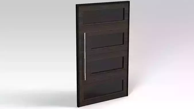 Dark wooden door 3D model