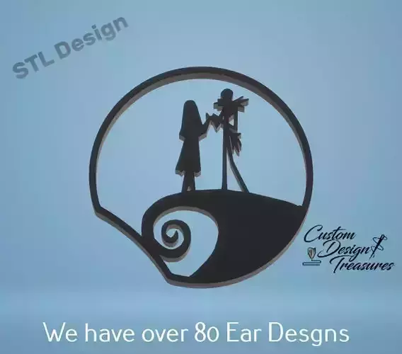 NIghtmare Before Christmas - Jack and Sally Mouse Ear 3D print model