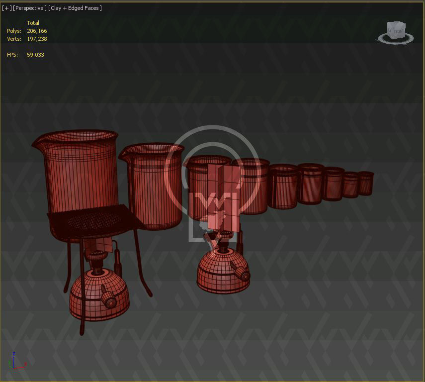 Portable Micro Lab Burner Tripod Beaker Chemistry set 3D model_22