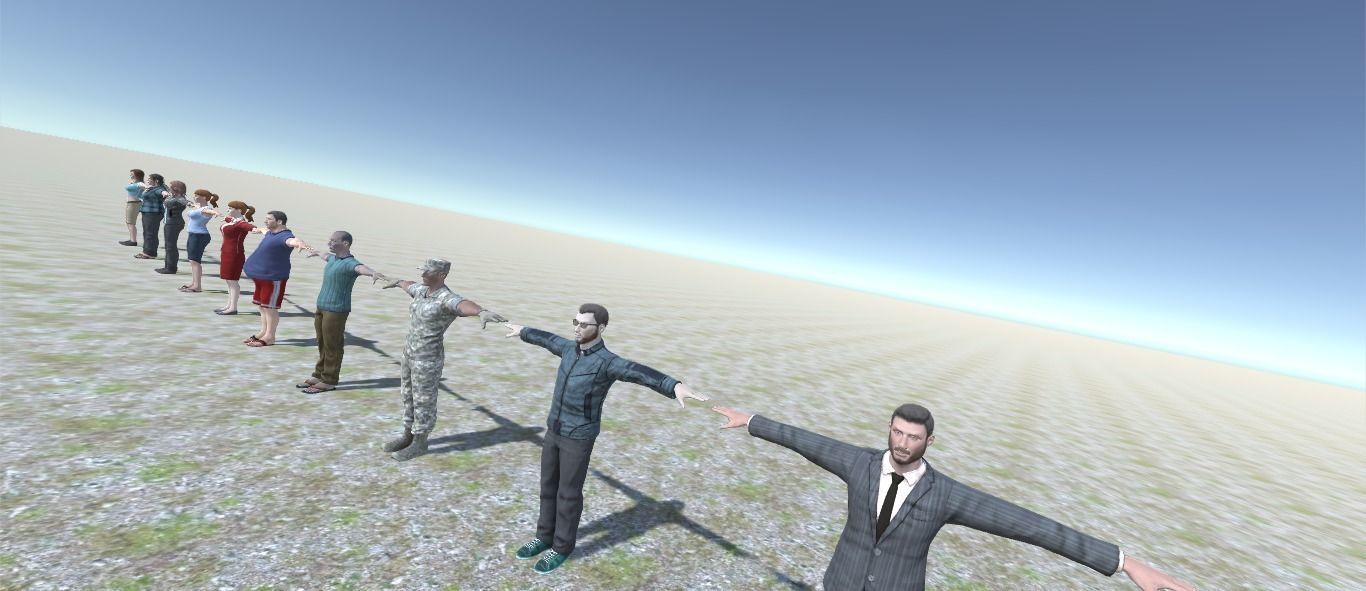 Realistic Characters Pack Low-poly 3D model_9
