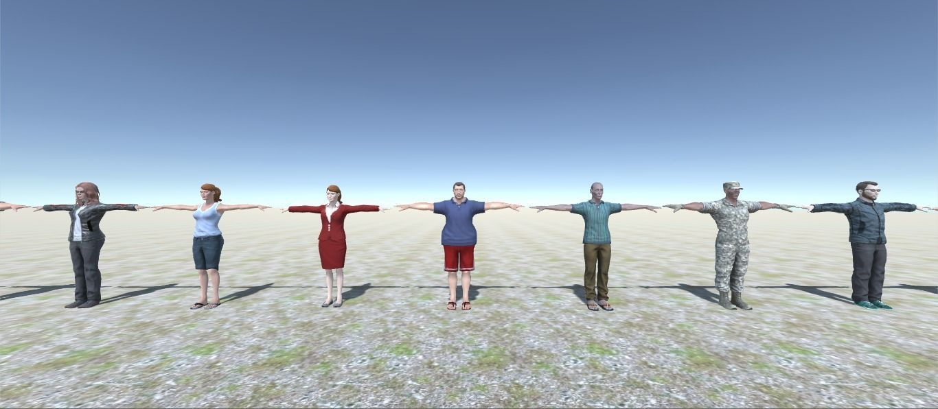 Realistic Characters Pack Low-poly 3D model_8