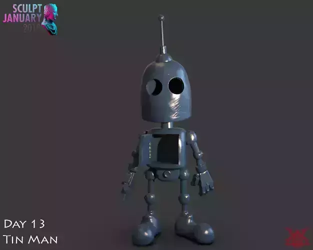 Stylized Tin Man Robot Timelapse and Model