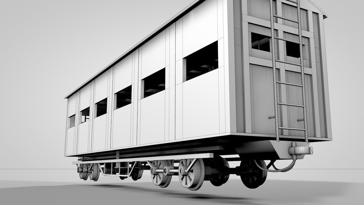 Wild West Horse Wagon 3D model_16