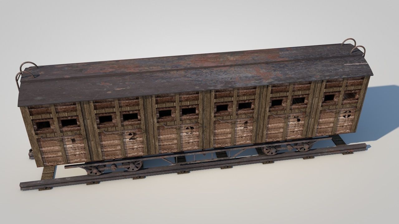 Wild West Horse Wagon 3D model_13