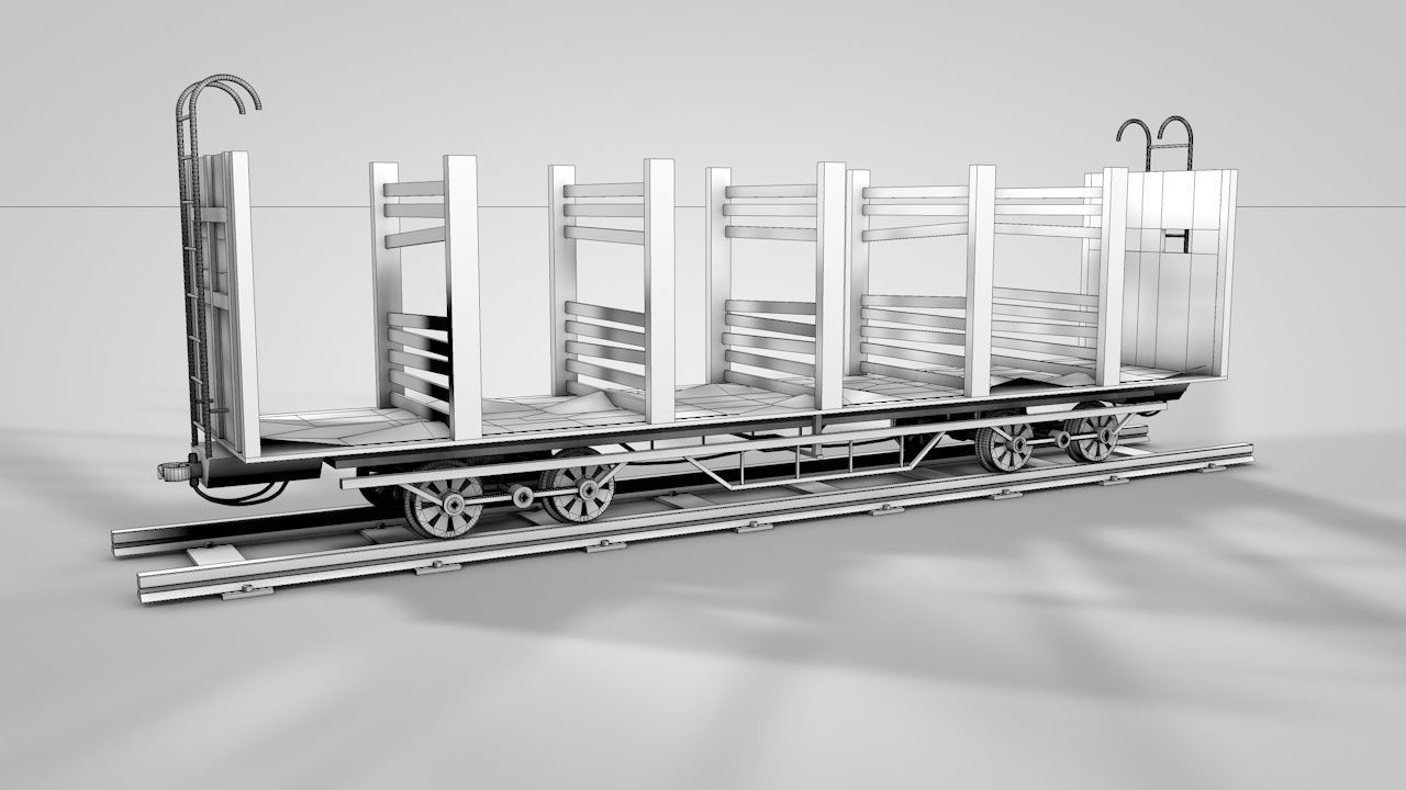 Wild West Horse Wagon 3D model_18