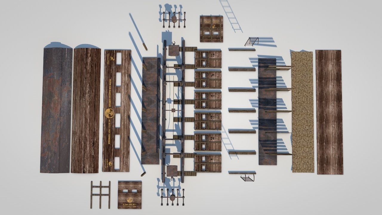 Wild West Horse Wagon 3D model_14