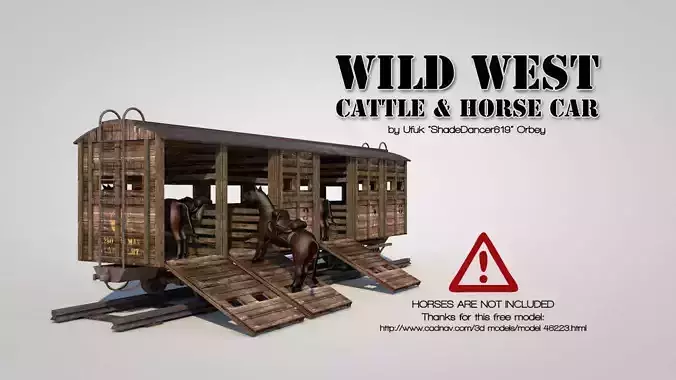 Wild West Horse Wagon 3D model