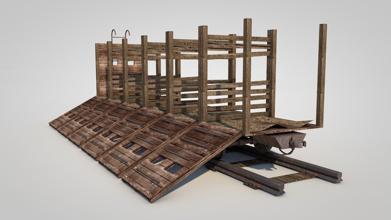 Wild West Horse Wagon 3D model_10