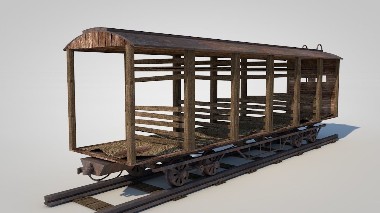 Wild West Horse Wagon 3D model_9