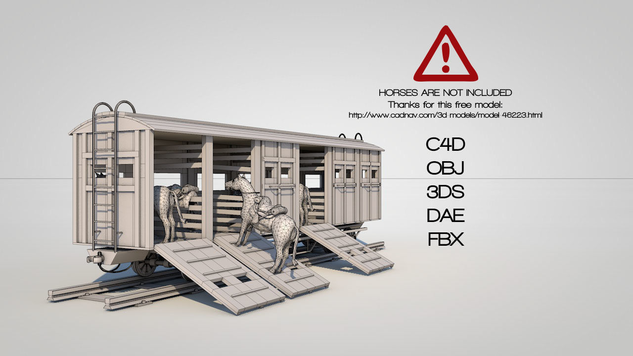 Wild West Horse Wagon 3D model_1