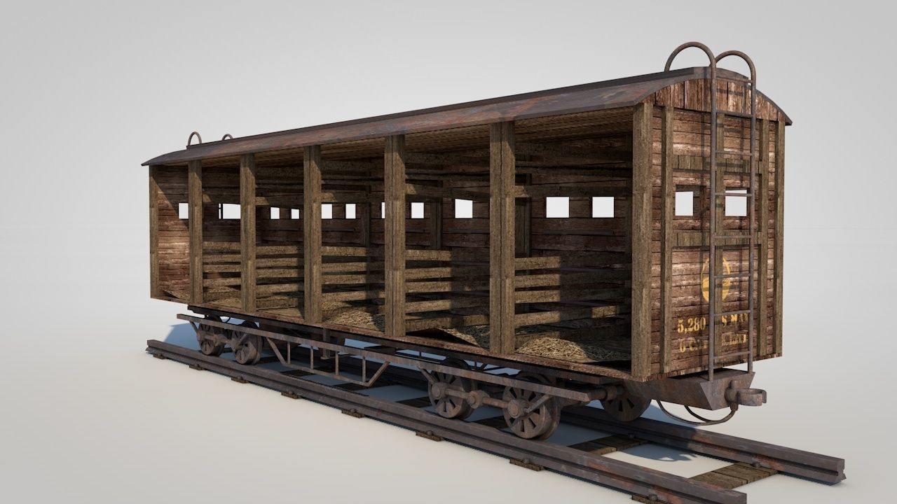 Wild West Horse Wagon 3D model_8