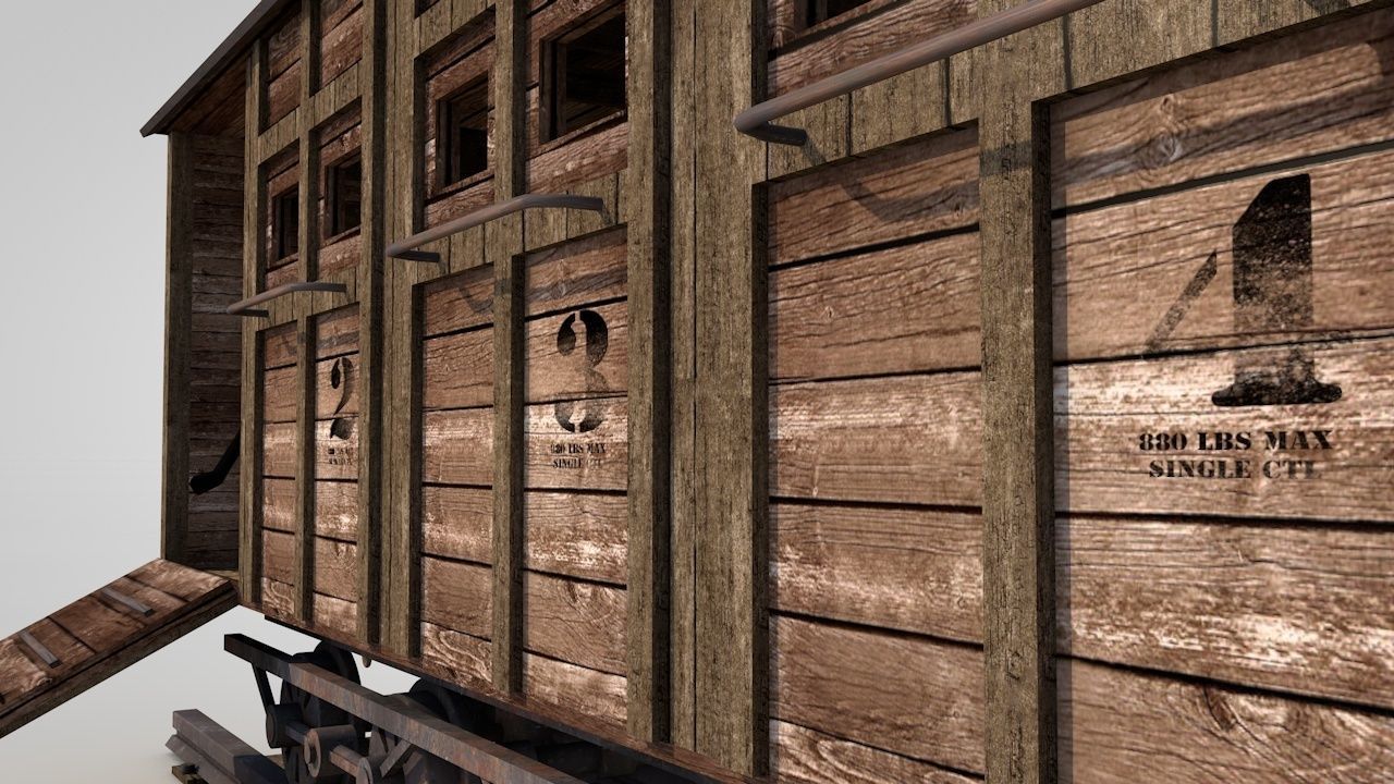 Wild West Horse Wagon 3D model_7