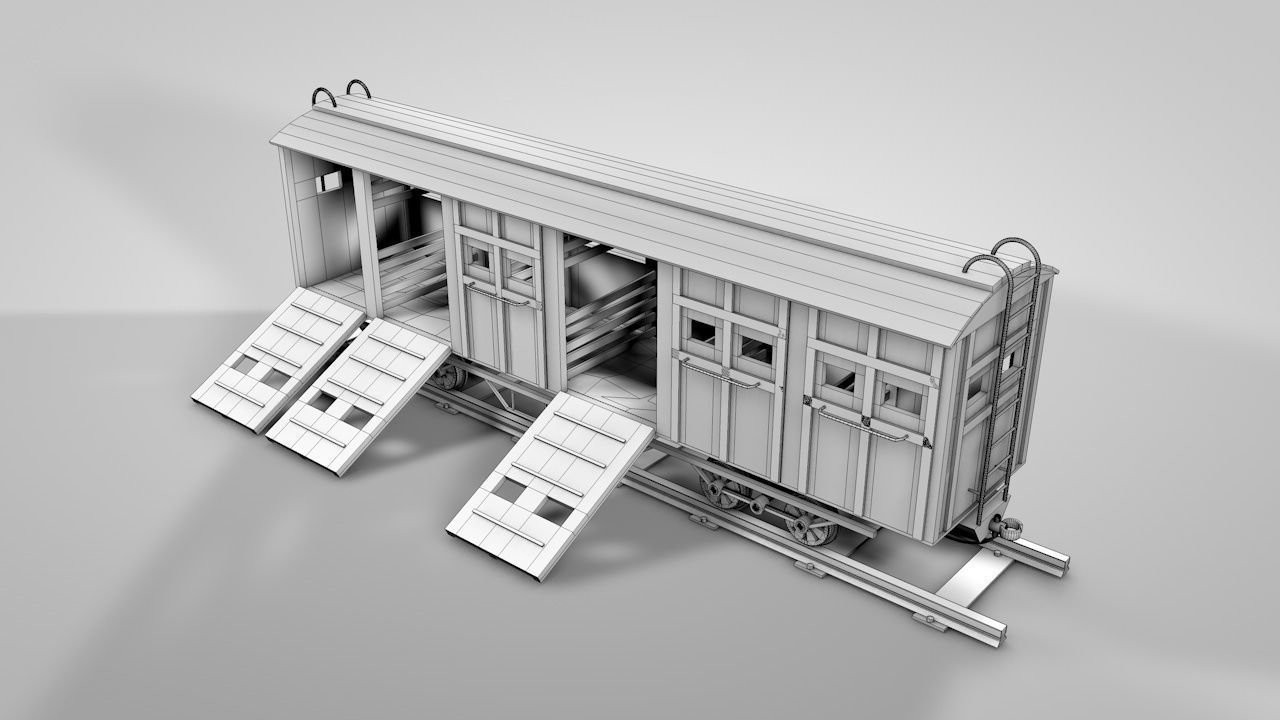 Wild West Horse Wagon 3D model_15