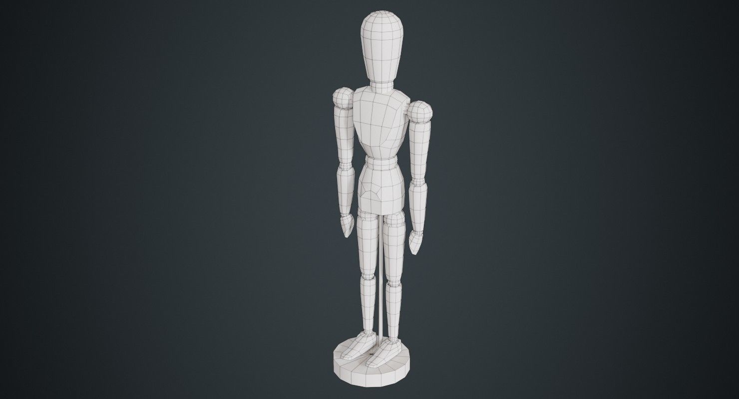 Art Mannequin 1A Low-poly 3D model_5