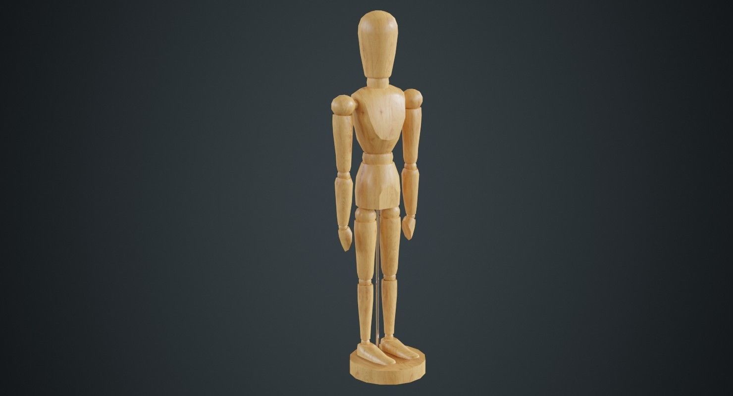 Art Mannequin 1A Low-poly 3D model_1