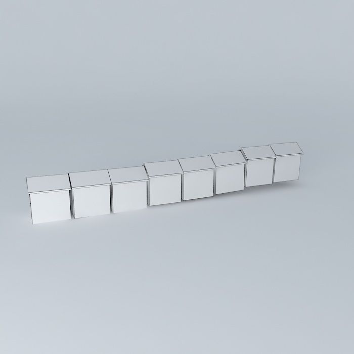 Berck-Plage - The beach cabins (11/15) Free 3D model_3