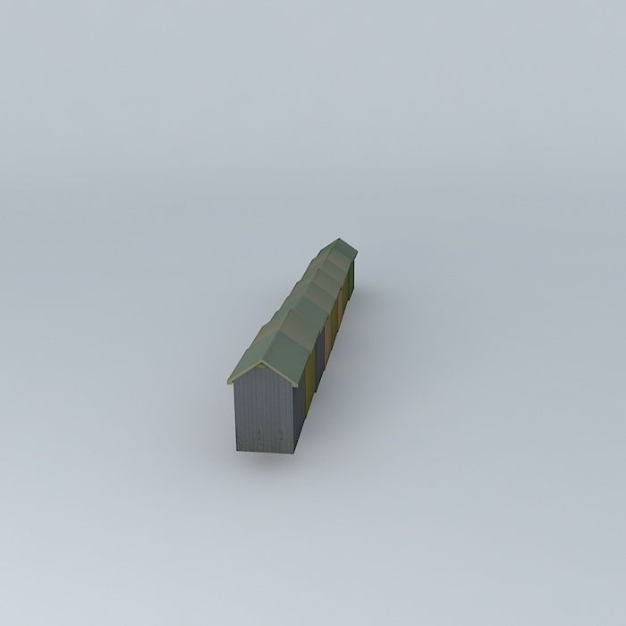 Berck-Plage - The beach cabins (11/15) Free 3D model_2