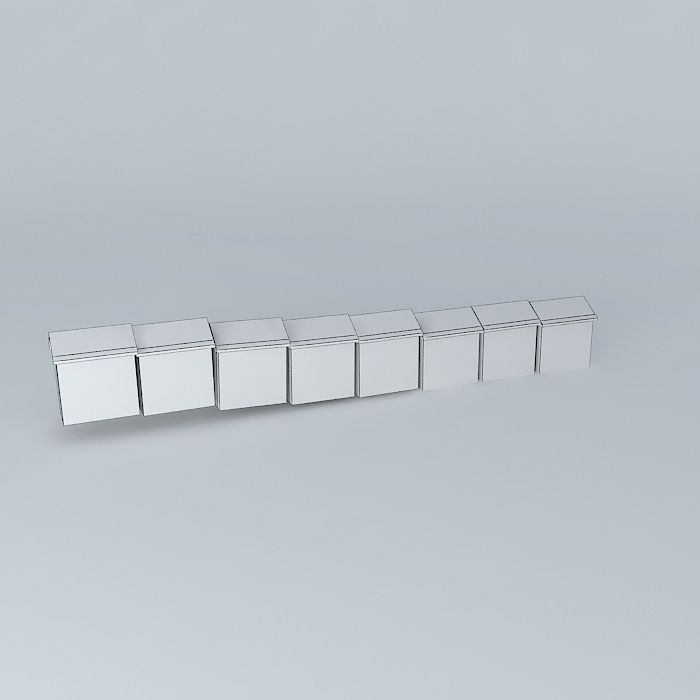 Berck-Plage - The beach cabins (11/15) Free 3D model_4