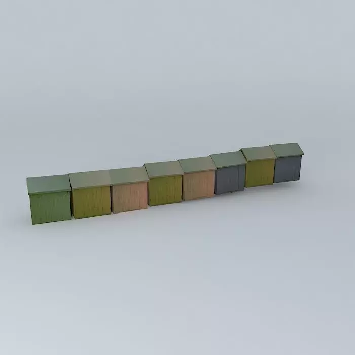 Berck-Plage - The beach cabins (11/15) Free 3D model_0