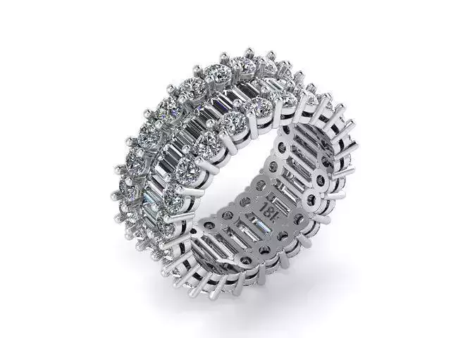 Baguette round eternity band