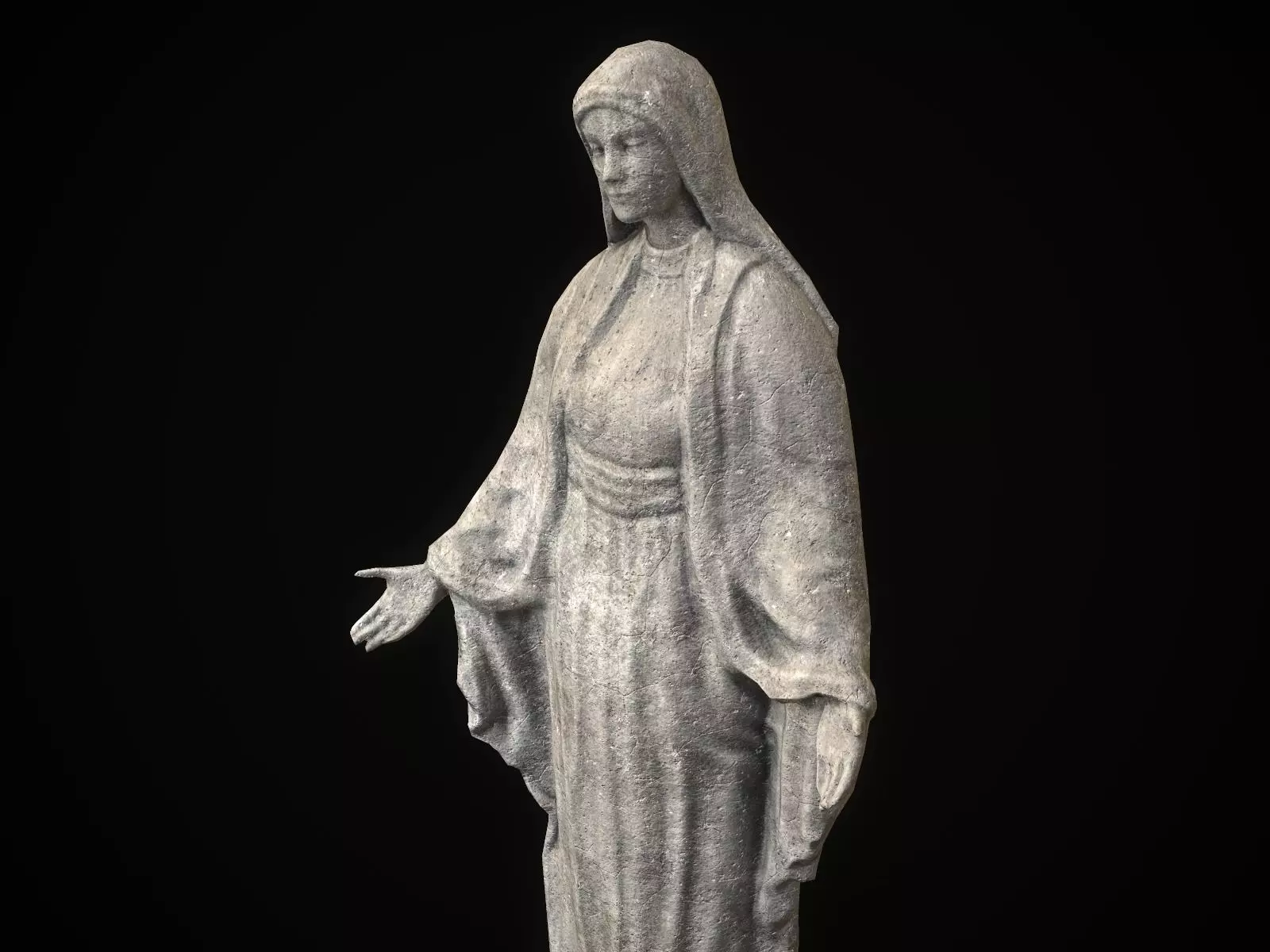 Saint Maria Statue PBR Low Poly Low-poly 3D model_0
