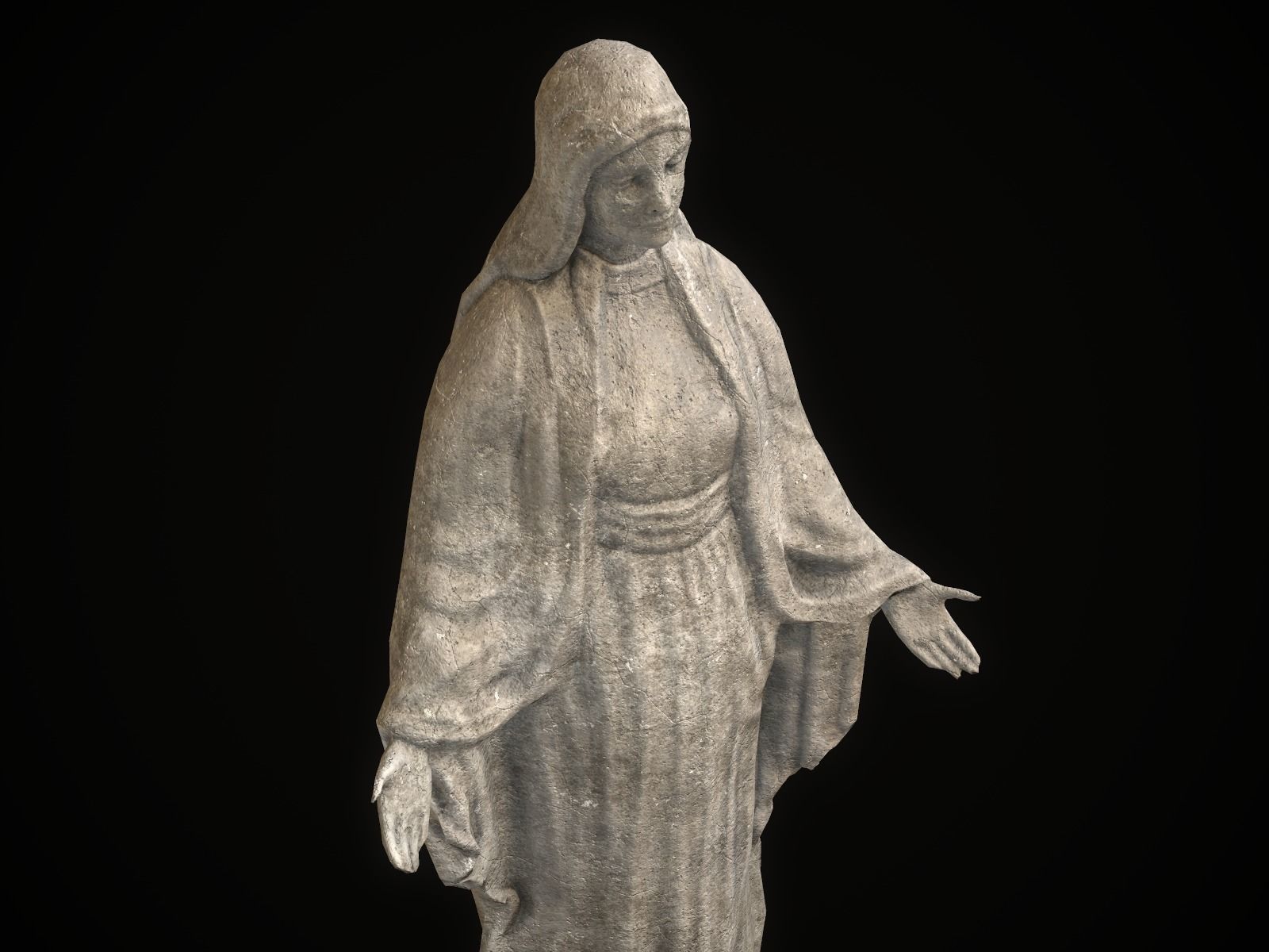 Saint Maria Statue PBR Low Poly Low-poly 3D model_5